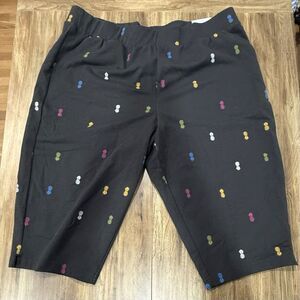 Croft & Barrow Ladies Gray Mid Rise Pineapple Skimmer Comfort Pants NWT Size XXL